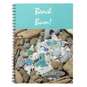 Beach Bum notebook Seashells Fossils Driftwood