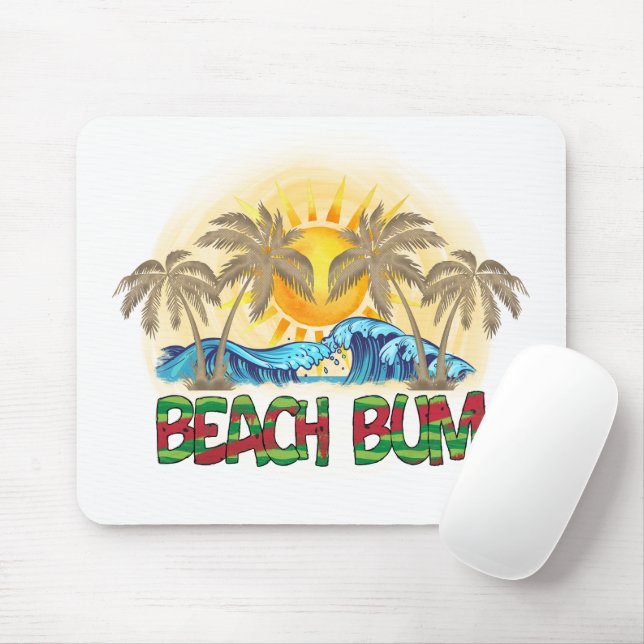Beach Bum | Ocean Waves | Tropical Mouse Pad (With Mouse)