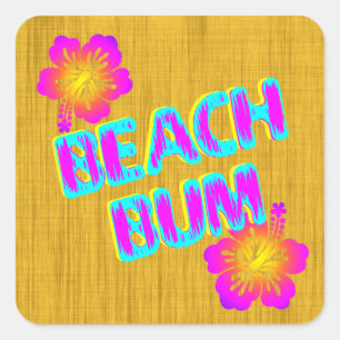 Beach Bum Pink Hibiscus Sticker