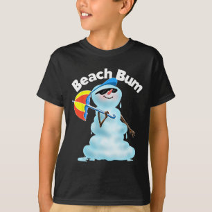 Beach Bum Snowman Christmas In July Beach Vacation T-Shirt