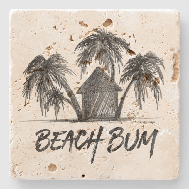 Beach Bum Stone Coaster (Front)
