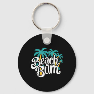 Beach Bum Summer Sandy Ocean Vibes And Waves Surfi Keychain