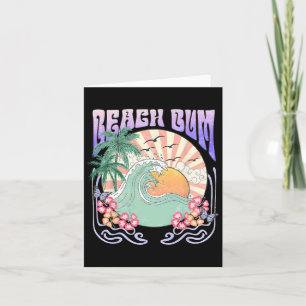 Beach Bum Sunset Summer Vacation Hawaii Family Mat Card