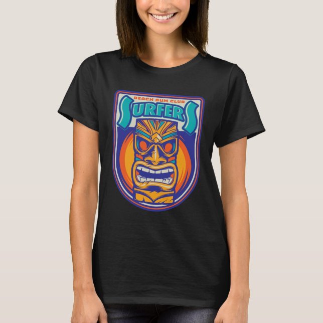 Beach Bum Surfers Club Tiki T-Shirt (Front)