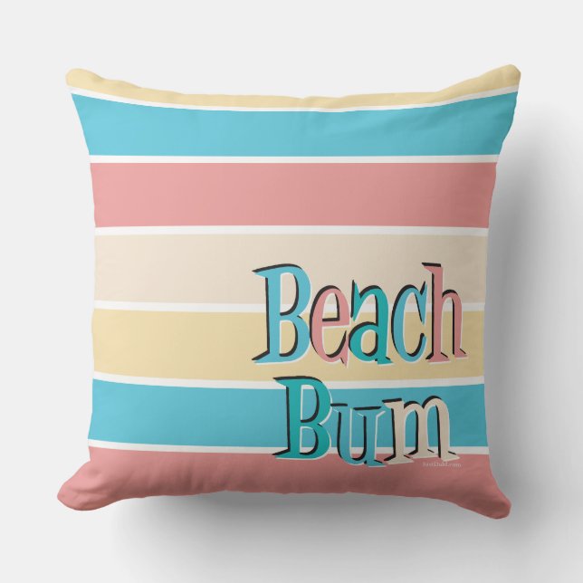 Beach Bum Throw Pillow (Front)