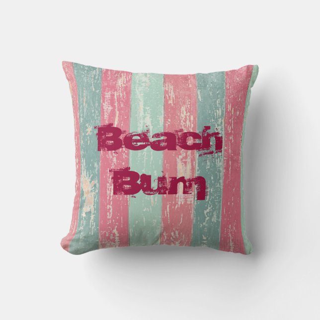 Beach Bum Throw Pillow (Front)