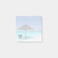 Beach Bum Typography - Umbrella on Tropical Beach