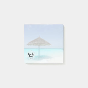 Beach Bum Typography - Umbrella on Tropical Beach Post-it Notes