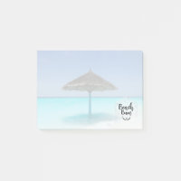 Beach Bum Typography - Umbrella on Tropical Beach