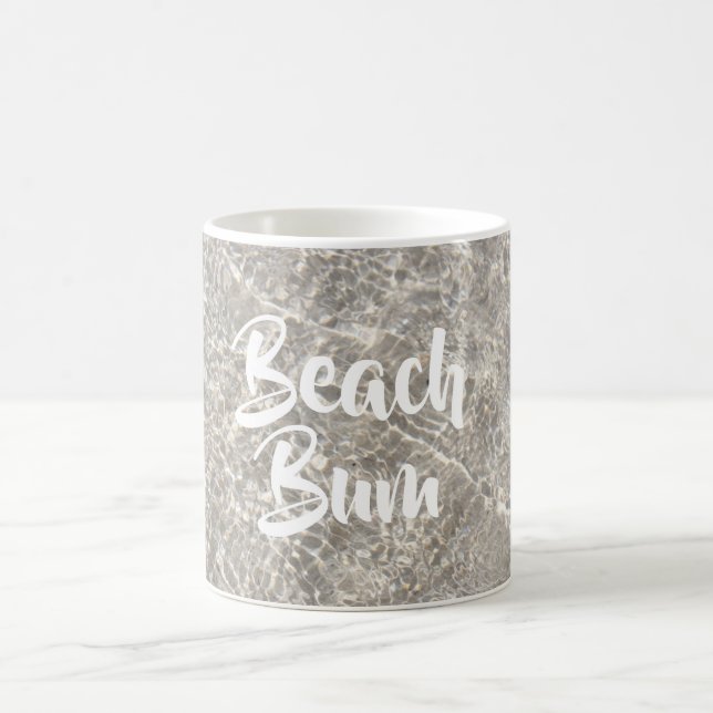 Beach bum water on beach sand summer coffee mug (Center)