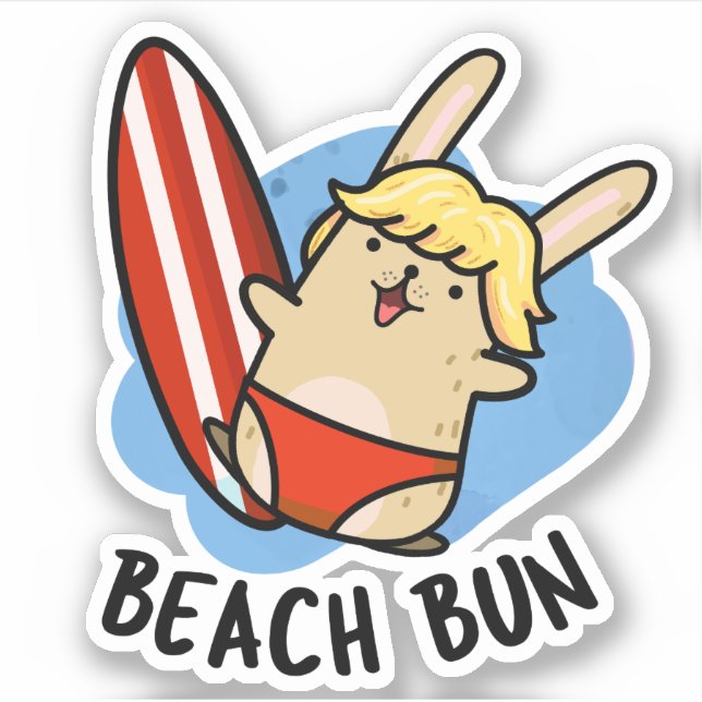 Beach Bun Funny Bunny Pun  (Front)