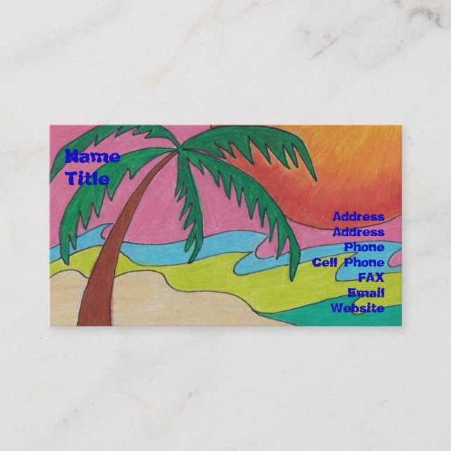 Beach Business Card Template (Front)