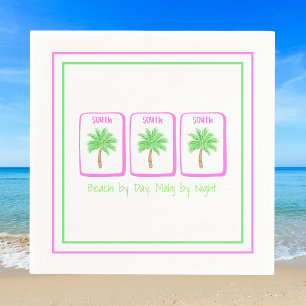 Beach by Day Mahj by Night Coastal Mahjong Napkin
