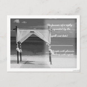 beach canopy bw rsvp card