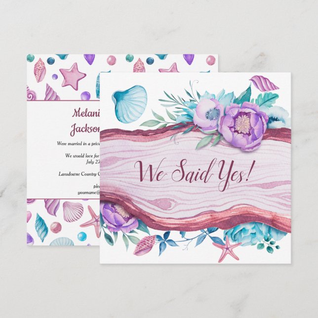 Beach Caribbean Themed Wedding Reception Invitation (Front/Back)