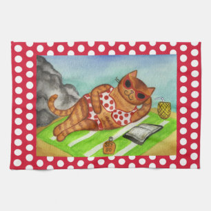 Beach Cat Kitchen Towel 