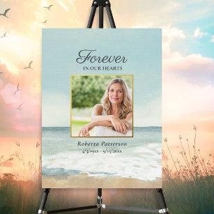 Beach Celebration of Life Photo Download Funeral Poster