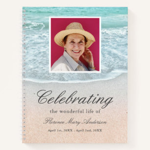 Beach Celebration of Life Photo Funeral Guest Book