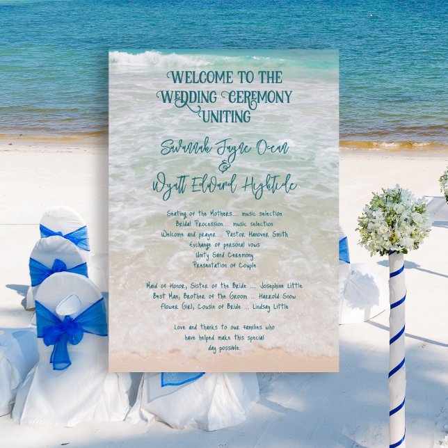 Beach Ceremony Program Simple One Page (Creator Uploaded)