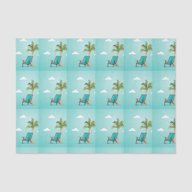 Beach Chair and Palm Tree Tissue Paper (Front)