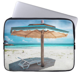 Beach Chair And Umbrella Silver Sands Beach Laptop Sleeve