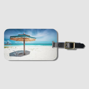 Beach Chair And Umbrella Silver Sands Beach Luggage Tag