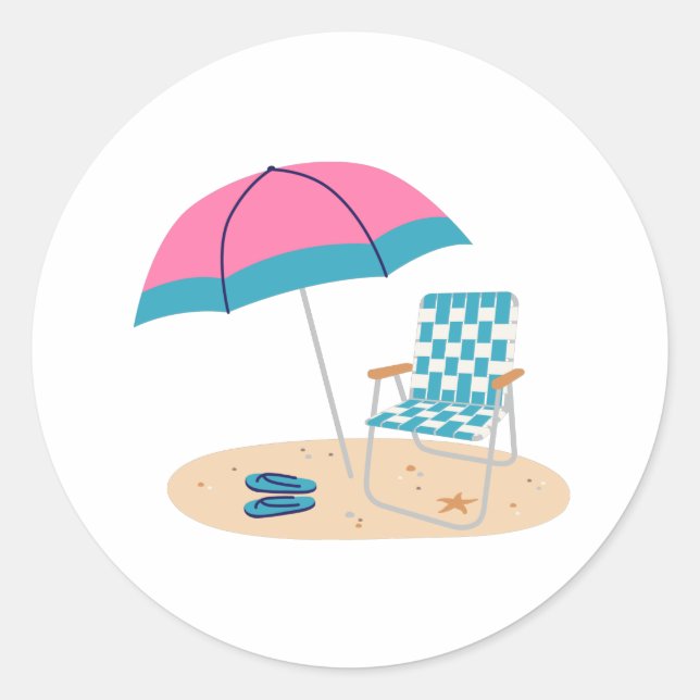 Beach Chair Classic Round Sticker (Front)