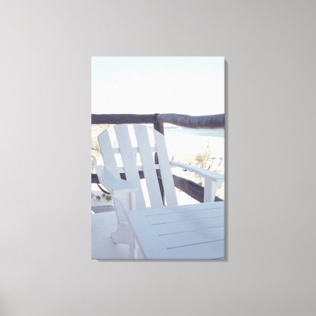 Beach Chair On Balcony Canvas Print (Front)