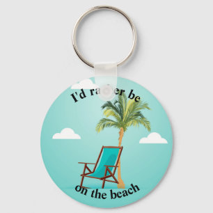 Beach Chair Palm Tree Keychain
