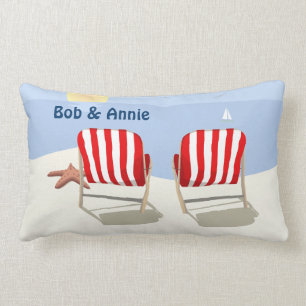 Beach Chair Retired Personalized Pillow