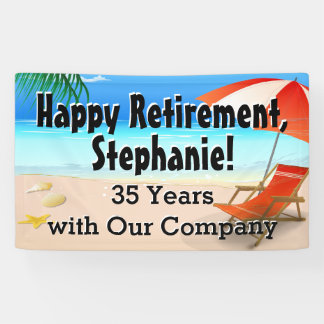 Beach Chair Scene Custom Retirement Party Banner