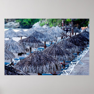 Beach Chairs And Shelters Poster