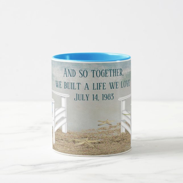Beach Chairs Anniversary for Spouse Mug (Center)