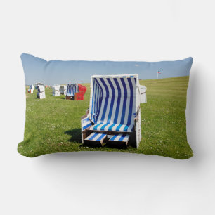 Beach chairs at the North Sea Lumbar Pillow