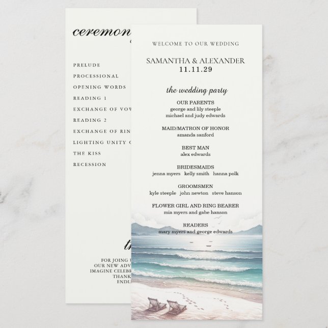 Beach Chairs Ceremony Program (Front/Back)