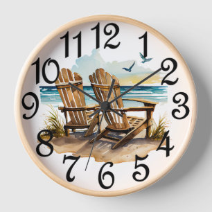 Beach Chairs  Clock