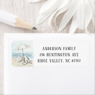 Beach Chairs Coastal New Address Label
