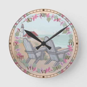 Beach Chairs Lighthouse clock