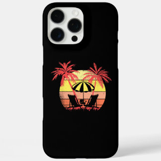 Beach Chairs Parasol Summer Sunset 80s Palm Tree iPhone 16 Pro Max Case