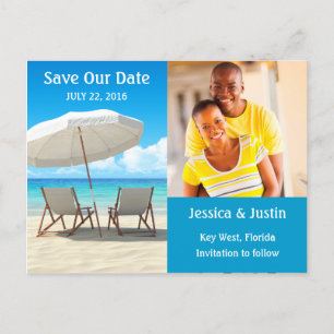 Beach Chairs Photo Save the Date Card