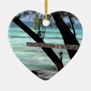 Beach Chairs Rum Point Grand Cayman Ceramic Ornament