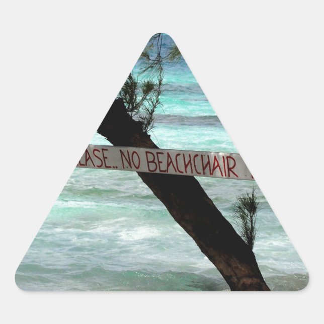 Beach Chairs Rum Point Grand Cayman Triangle Sticker (Front)