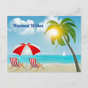 Beach Chairs Warmest Wishes Postcard