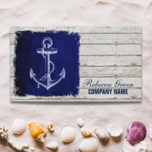 beach chic wood nautical navy blue anchor