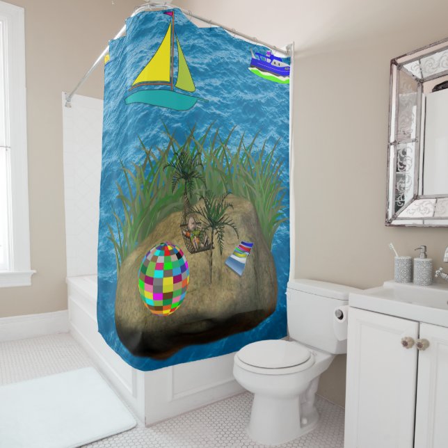Beach childrens showercurtain kids (In Situ)