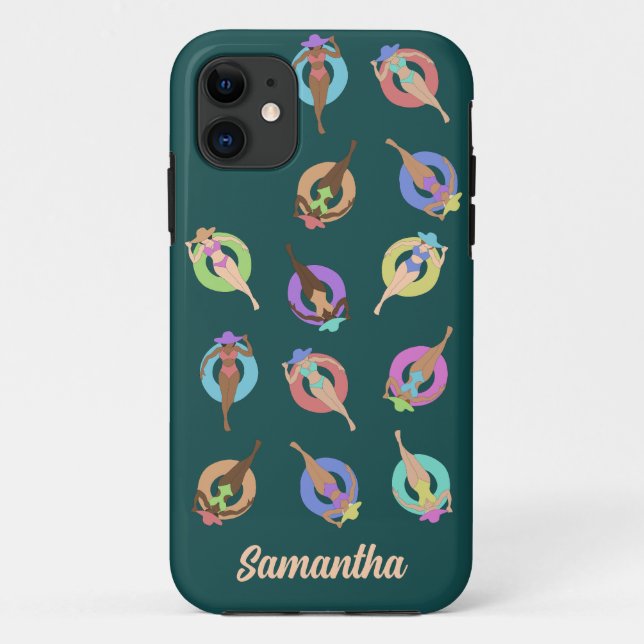 Beach Chillin Girls Personalization Text Case-Mate iPhone Case (Back)