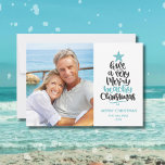 Beach Christmas Card<br><div class="desc">Fun and modern beach Christmas cards feature hand-lettered typography "Have a very merry beachy Christmas" alongside your family photo. Personalize with your greeting and family name.</div>