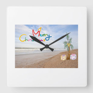 BEACH CHRISTMAS CHRISTMAS CLOCK