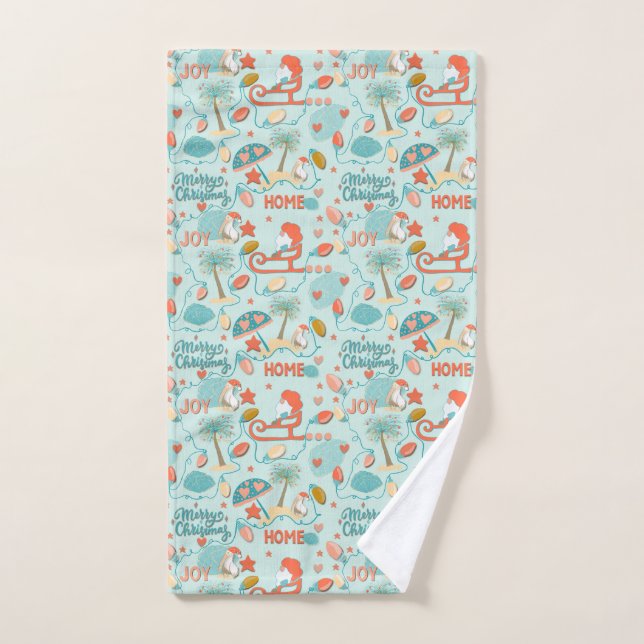 Beach Christmas, coastal holidays, Towel (Hand Towel)