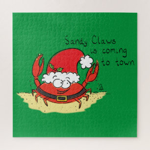 Beach Christmas Crab Jigsaw Puzzle